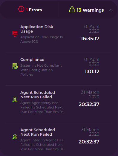 Detailed Errors and Warnings