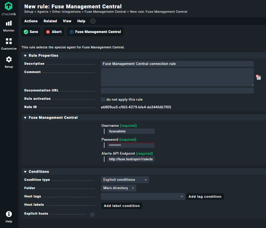 Fuse Management Central Plug-in Connection Rule
