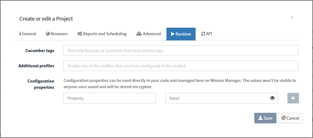 new project runtime