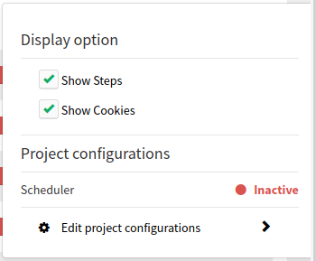 display options cookie report