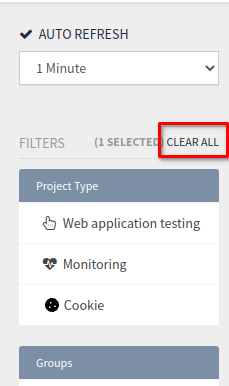 project filter view all