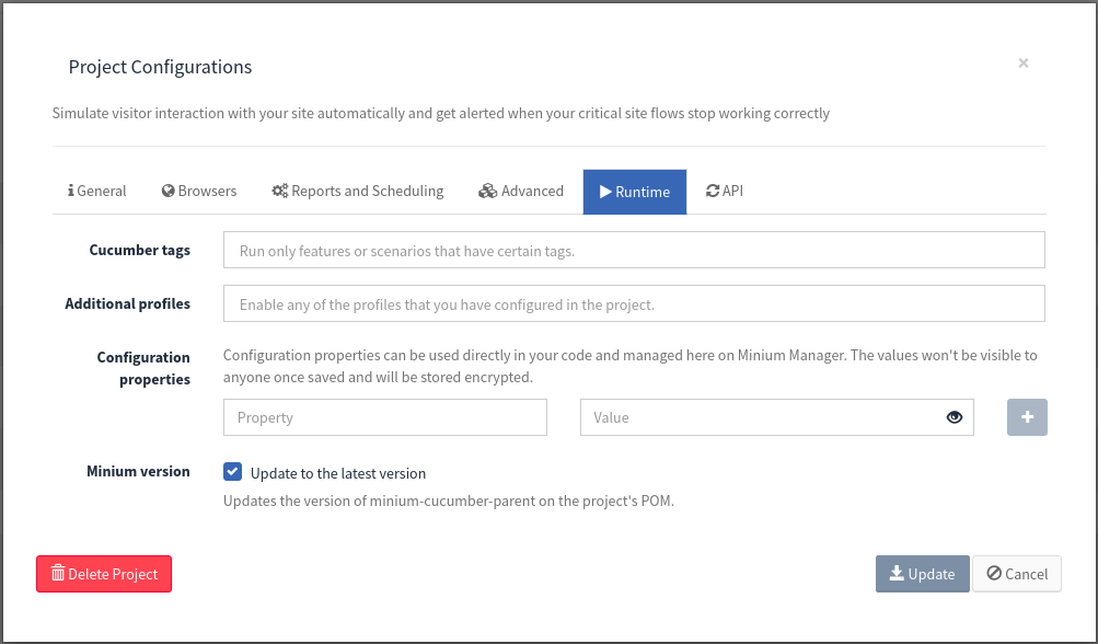 new project runtime