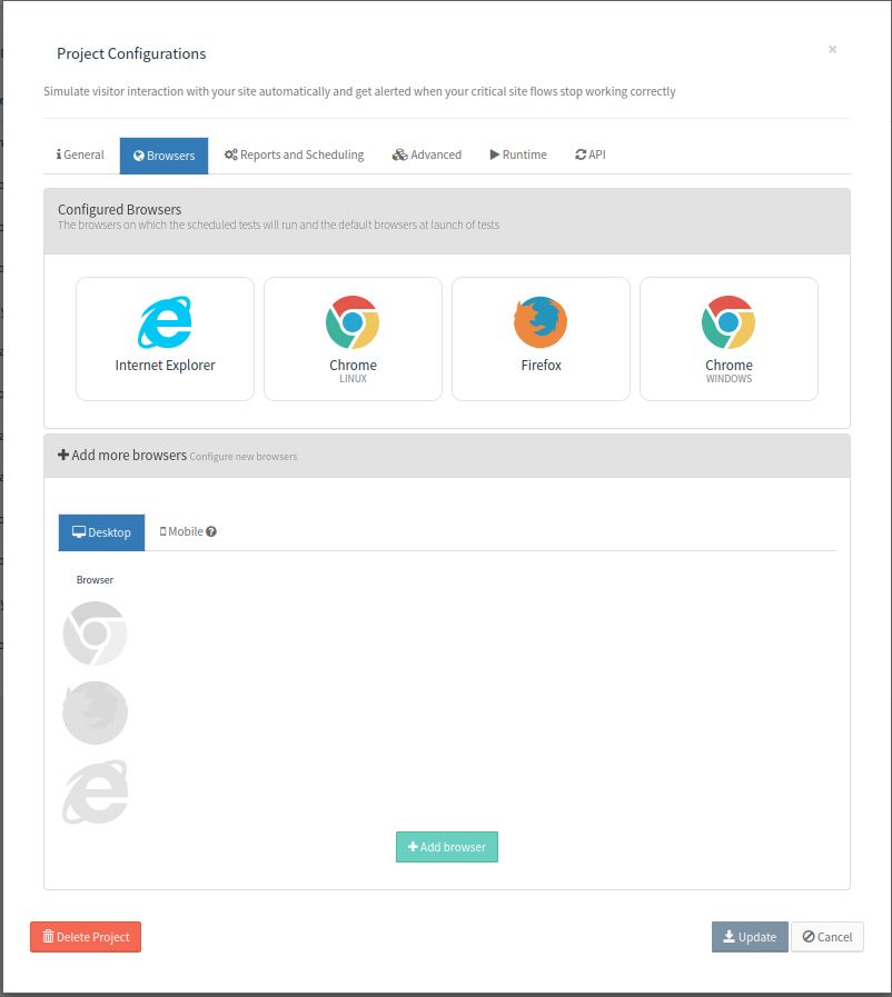 new project browsers