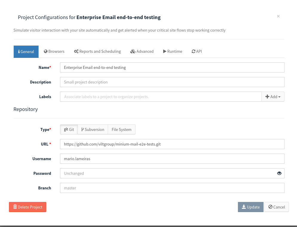 new project general