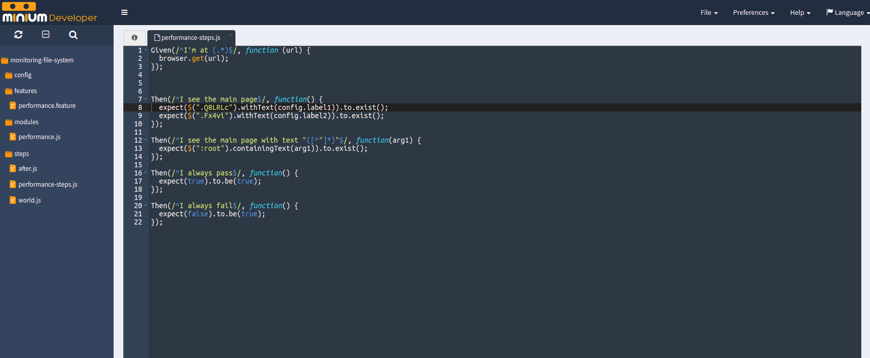 editor project code