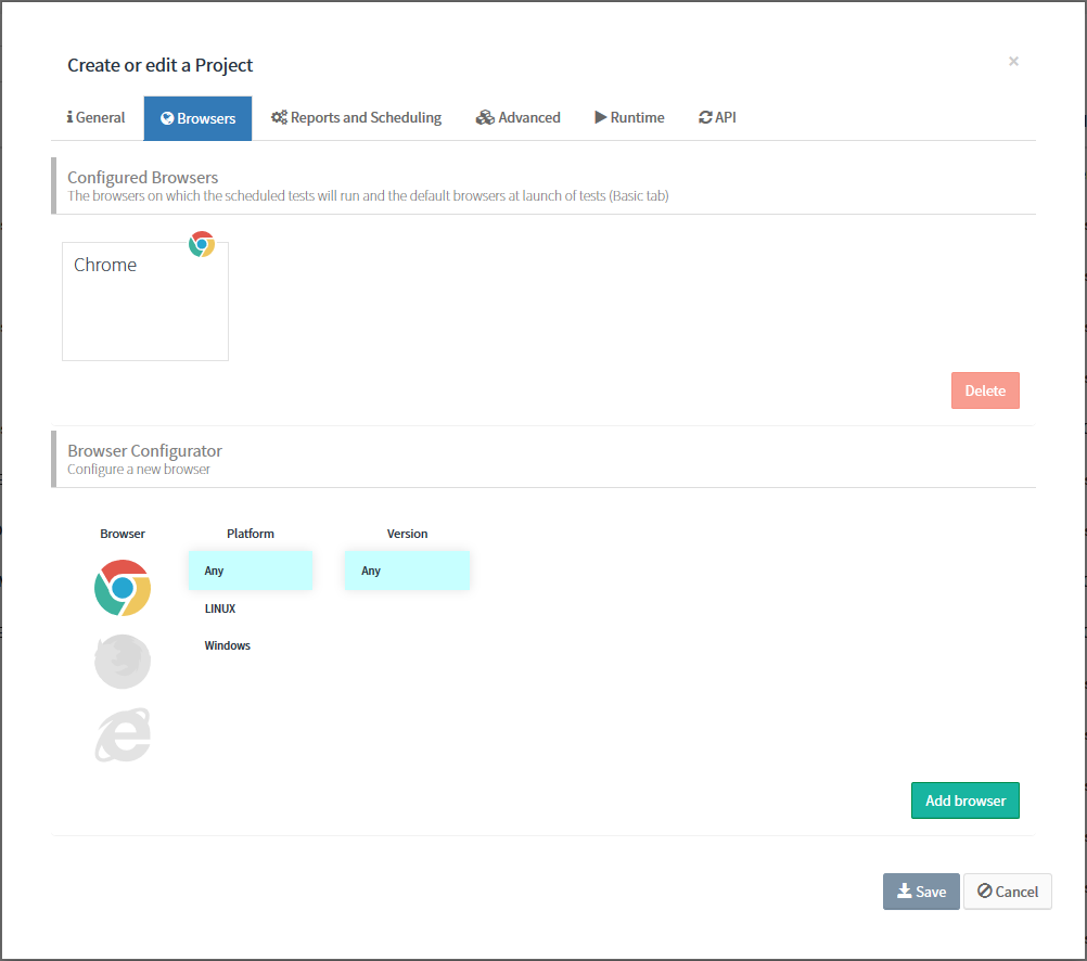 new project browsers