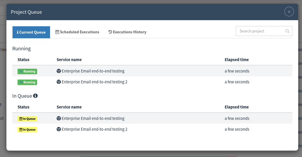 view queue modal