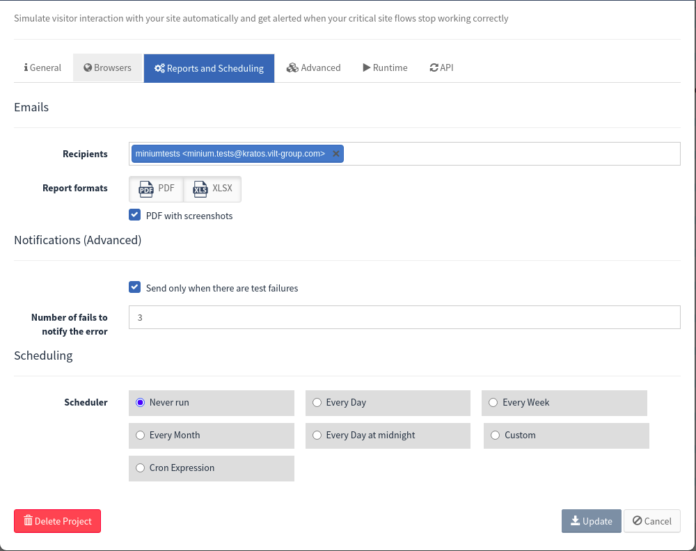 new project reports webapp