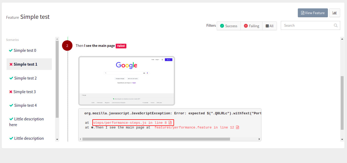 edit project code feature page