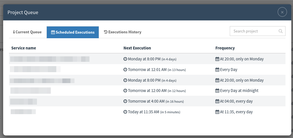 view queue scheduled