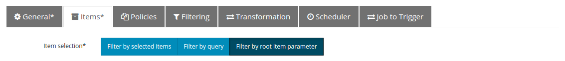 new job items parameter