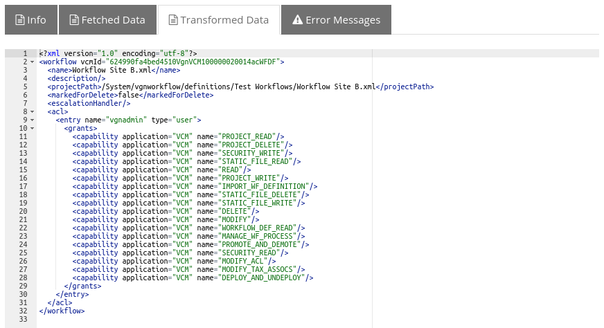 audit item transformed data