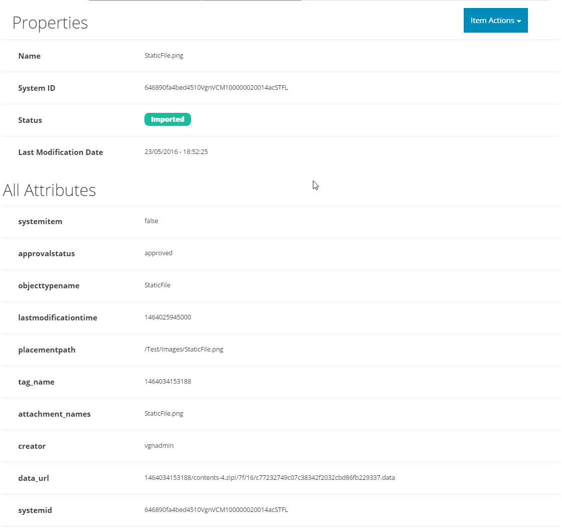 item properties