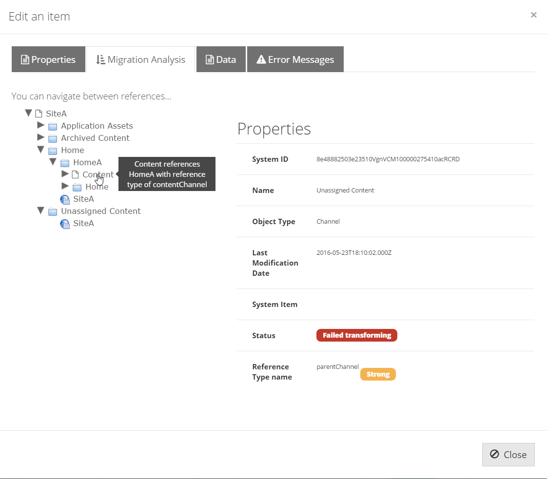 item migration analysis
