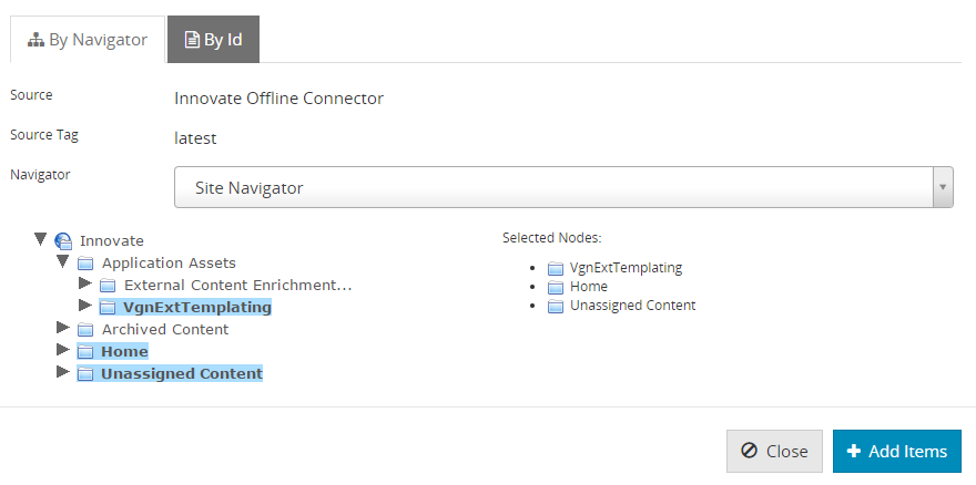 job item selection nav